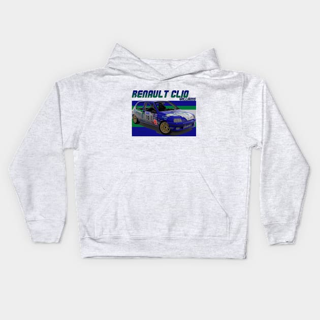 Renault Clio Williams Kids Hoodie by PjesusArt